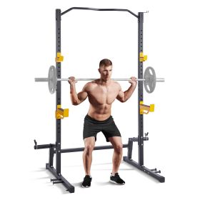 VEVOR Squat Stand Power Rack, Multi-Functional Power Rack with Pull up Bar, Hook, and Weight Plate Storage Attachment, Adjustable Power Rack Cage