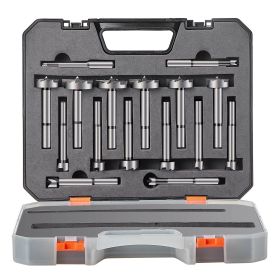 VEVOR Forstner Bit Set, 16 Pcs Forstner Drill Bits Set, 1/4" to 1-5/8", Carbon Steel, with Universal Round Shank