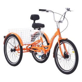 VEVOR Adult Tricycles Bike, 20 Inch Three-Wheeled Bicycles, 3 Wheel Bikes Trikes, Aluminum Alloy Cruiser Bike with Basket & Adjustable Seat