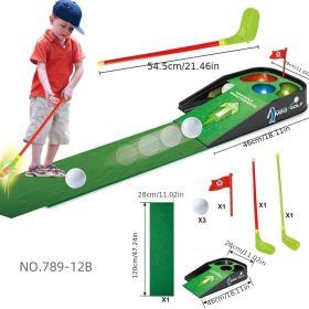 Children's Golf Course; Electric Indoor And Outdoor Sports Toys; Telescopic Putter Practice Bench Set (Color: 789-12B)